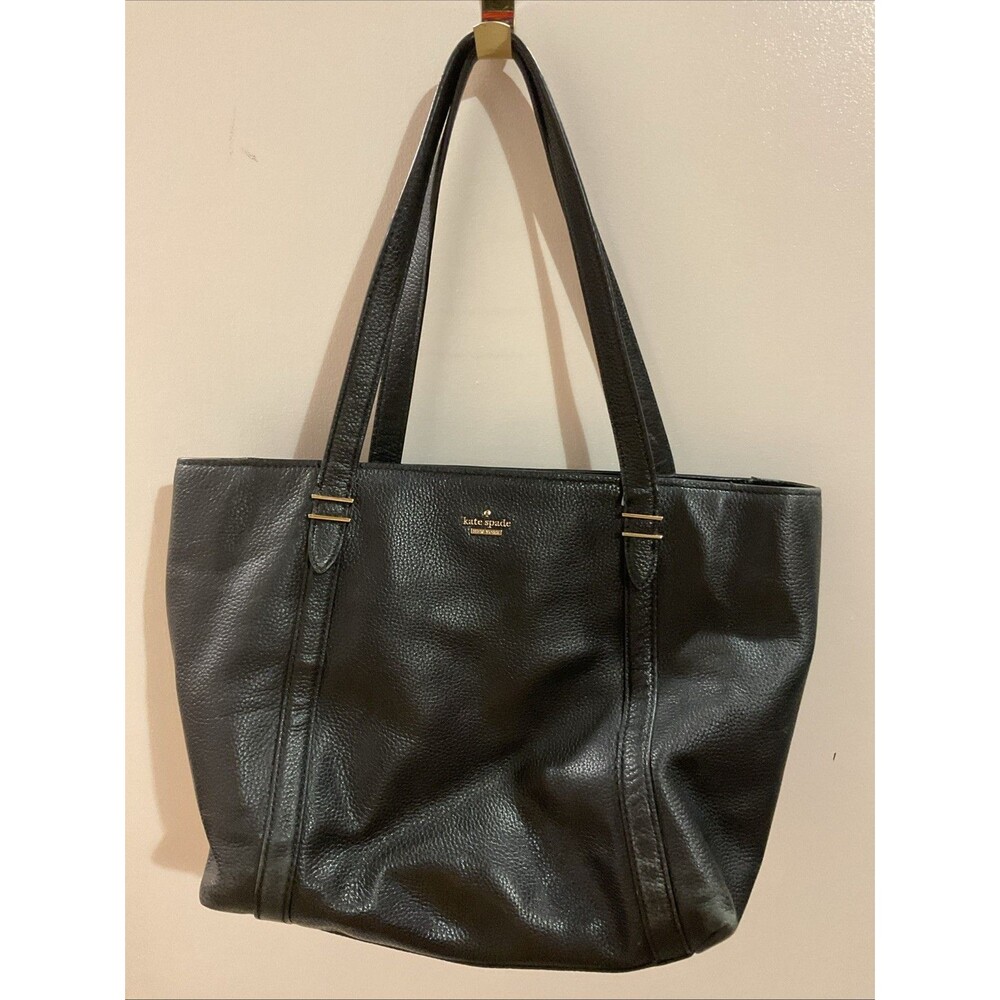 kate spade black pebble leather purse handbag Tote